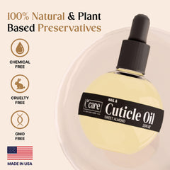 C CARE cuticle oil dropper and brush included for precise nightly use