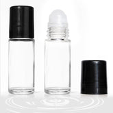 Cchenxxi 2pcs empty glass roller bottles 30ml for oils and perfumes, mess-free application.