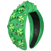 CEALXHENY diadema San Patricio con trébol y cristales para celebraciones.