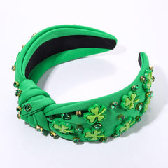 CEALXHENY diadema trébol verde con cristales brillantes, ideal para desfile.