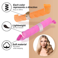 CEKEME curlers in use creating soft waves overnight