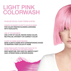 Celeb Luxury Colorwash pastel light pink bottle side showing easy application.