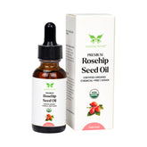 Celestial Psyché Rosehip Seed Oil bottle showing organic purity for hydration