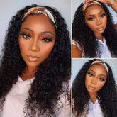 Celiarita deep wave headband wig 18 inch for natural daily styling