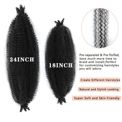 Celie Marley Twist 18-inch full-length bundles for natural-looking fullness.