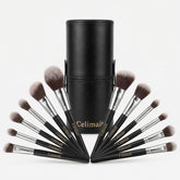 Celimait 12-piece makeup brush set in case for portable organization