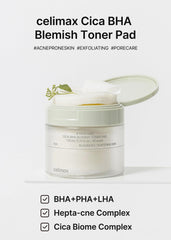 Celimax Ji.Woo.Gae CICA BHA ingredients close-up emphasizes BHA, PHA, LHA with Centella for smoother texture.