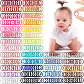 CÉLLOT baby hair ties show 360-piece color mix for gentle, no-snags ponytails