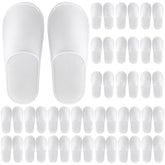 Celmuron 24-pair disposable slippers with soft fleece for guest comfort
