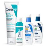 CeraVe Acne Foaming Cream Cleanser with foam, supports moisture while addressing breakouts