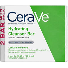 CeraVe barra limpiadora hidratante para limpieza suave sin resecar la piel.