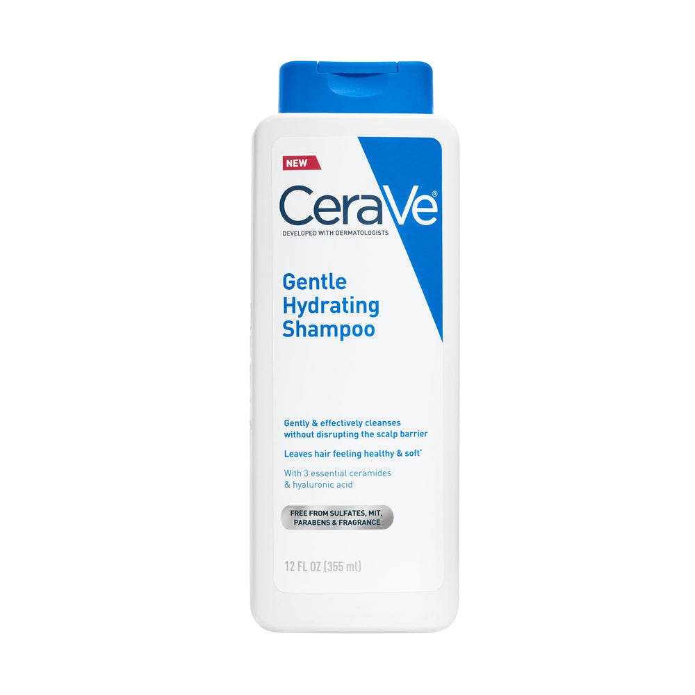 Cerave champú hidratante suave en botella para cabello sensible