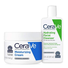 CeraVe Crema Hidratante 12oz lista para aplicar, hidratación duradera para piel sensible.