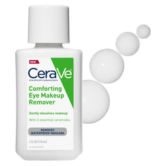 Demaquillante de ojos CeraVe, botella, fórmula bicapas suave que elimina maquillaje resistente.