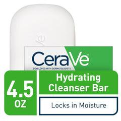 CeraVe Hydrating Cleanser Bar texture showing a moisture-rich formula