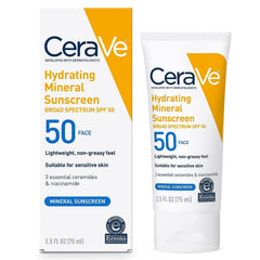 CeraVe protector solar mineral para rostro, textura ligera y suave.
