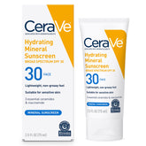 CeraVe protector solar mineral SPF 30 para rostro, uso diario.