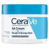 CeraVe SA Cream bottle pour for rough, bumpy skin; lightweight, non-greasy.