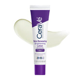CeraVe Skin Renewing Brightening Lotion SPF 30 bottle shows a pump for daily hydration and protection