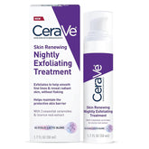 CeraVe Skin Renewing Nightly Exfoliating Treatment bottle promotes gentle exfoliation for smoother skin.