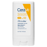 CeraVe Stick Solar SPF50 para rostro, acabado claro y sin residuo.