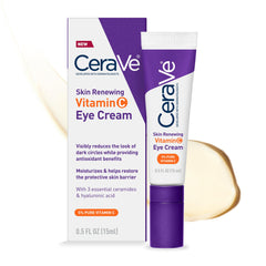 CeraVe Vitamina C para ojos: crema en frasco ilumina la mirada.
