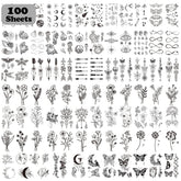 Cerlaza 420-design tattoo collection close-up showing realistic body art.