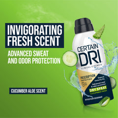 Certain Dri aroma pepino fresco: sensación fresca y agradable sin residuo pegajoso.