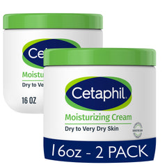 Cetaphil Moisturizing Cream jar close-up showing texture for quick, non-greasy hydration.
