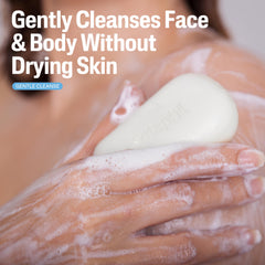 Cetaphil Gentle Cleansing Bar – creamy lather cleanses without drying sensitive skin.