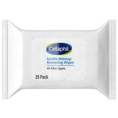 Cetaphil gentle makeup removing wipes in pack image, fragrance-free formula for sensitive skin.