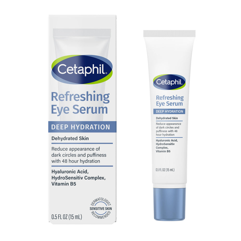 Cetaphil suero hidratación profunda para ojos con aplicador suave y masaje calmante.