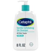 Cetaphil Limpiador Exfoliante Suave SA en botella con dispensador, práctico para uso diario.