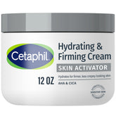 Cetaphil Skin Activator cream bottle highlights hydrating and firming benefits.