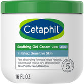 Cetaphil Soothing Gel-Cream with Aloe jar shows lightweight hydration for sensitive skin.