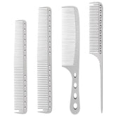 CGBARBER 4-type aluminum cutting combs with ergonomic grip for precise sectioning.