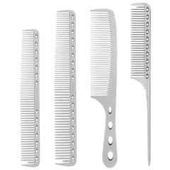 CGBARBER 4-type aluminum cutting combs with ergonomic grip for precise sectioning.