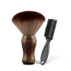CGBARBER neck duster brush with wood handle for comfortable debris removal around neck and ears