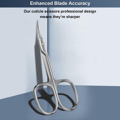 CGBE curved blade scissors providing precise cuts from any angle