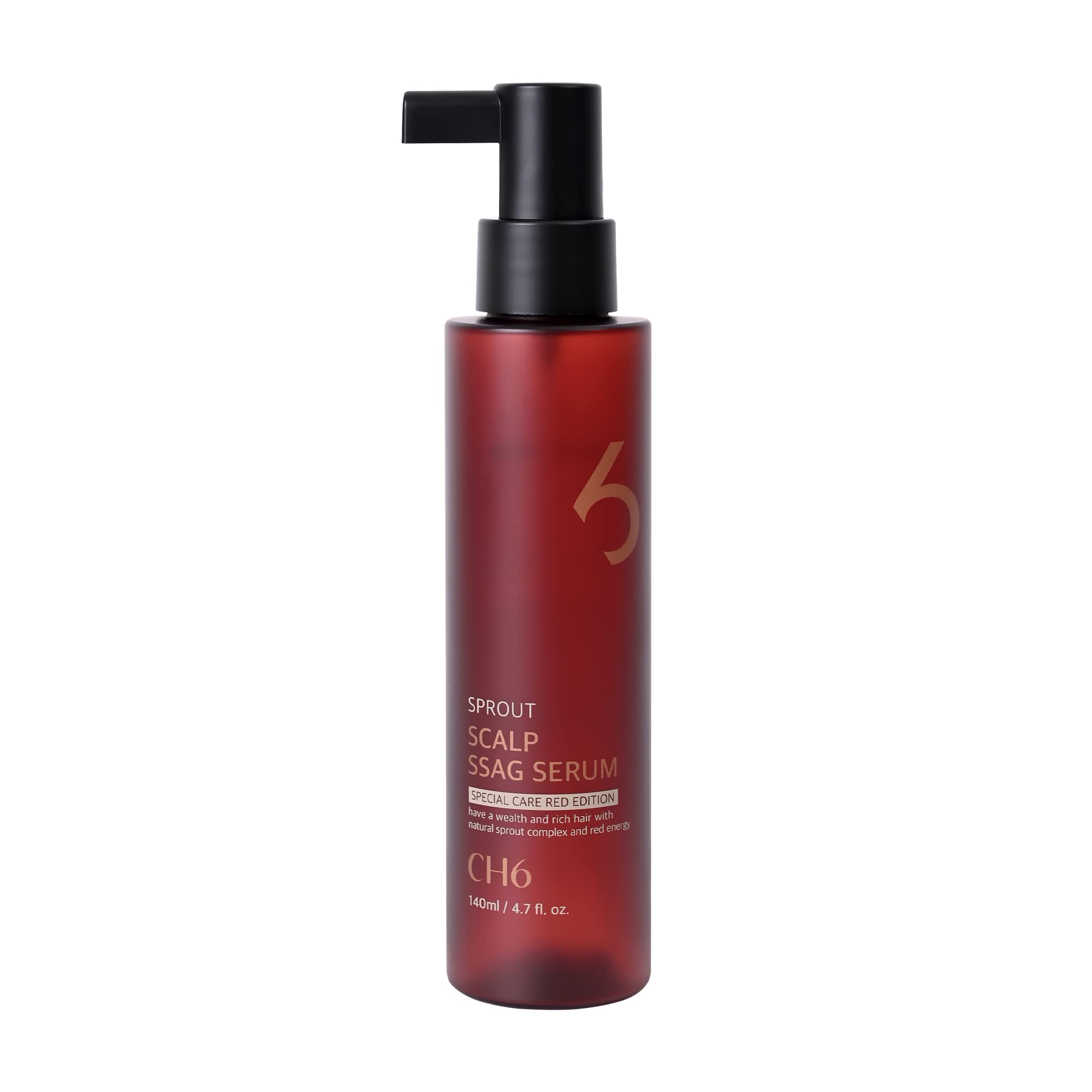 CH6 Scalp Serum Red Edition bottle for daily scalp care and nourishment