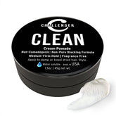 Challenger Crema Pomada sin fragancia, botella 1.5oz, acabado natural para look diario.