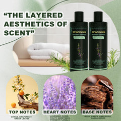 Chambelza Rosemary Shampoo scalp care focus balances oils and soothes dryness.