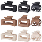 CHANDAT large brown rectangle clip provides secure hold for thick hair.