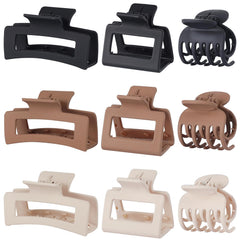 CHANDAT large brown rectangle clip provides secure hold for thick hair.