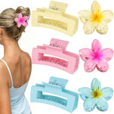 CHANDAT pink hibiscus flower clip for daily styling and feminine touch