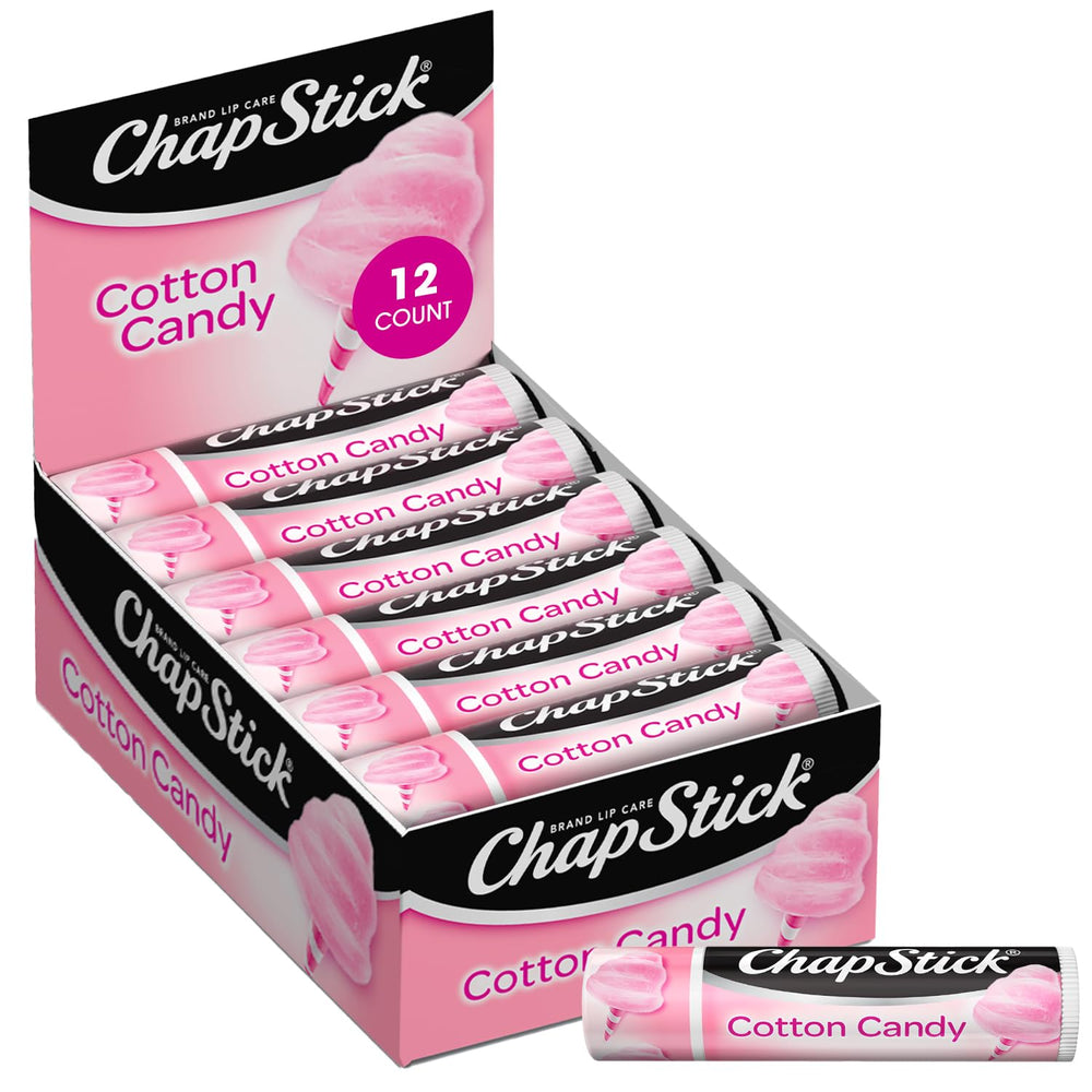 ChapStick algodón de azúcar en tubo, hidratación suave para labios secos.
