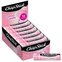 ChapStick algodón de azúcar en tubo, hidratación suave para labios secos.