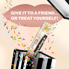 ChapStick Cake Batter packaging showing 0.15 oz tubes in a classic design.