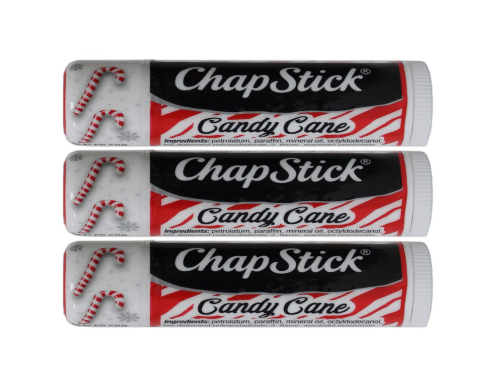 ChapStick Candy Cane, empaque de tres unidades, práctico para viajes.