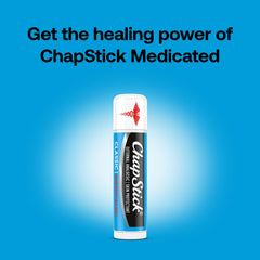 Close-up of ChapStick Classic Medicated tube ready to glide smoothly.
